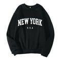 thumbnail image 1 of Ydojg Sweatshirt For Men Trendy New York Letter Graphic Print Long Sleeve Round Neck Tops Fall Winter Spring Sweatshirt, 1 of 5