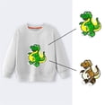 thumbnail image 1 of Ydojg Sweatshirts For Boys Kids Girls Hoodie Spring Autumn Sequins Big Children Long Sleeves Leisure Children Cartoon Dinosaur Pattern, 1 of 3