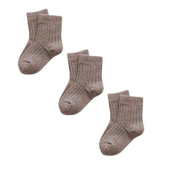 Ydojg Toddler Boys Girls Children'S Socks Autumn And Winter Padded Thermal Socks Baby Sports Stockings 3 Pack Socks For 1-3 Years