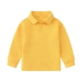 thumbnail image 1 of Bysome Toddler Boys Girls Polo Shirts Long Sleeve Casual Solid Gentleman Tops Holiday Shirts T Shirt Yellow 1-2 Years, 1 of 4