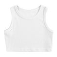 thumbnail image 1 of Ydojg Toddler Boys Girls Summer T Shirts Kids Dance Tank Top Racerback Crop Tank Top Sleeveless Sports Dance Top For Ballet Gymnastics Dancewear White 3-4 Years, 1 of 2