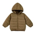 thumbnail image 1 of Bysome Toddler Boys Tops Baby Winter Coat With Hood Childrens Jacket Long Sleeve Lightweight Jacket 6 Months 3 Years Coffee 6-9 Months, 1 of 4