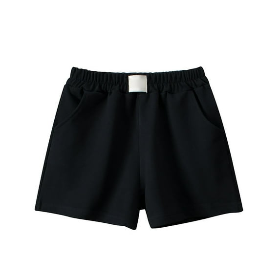 Ydojg Toddler Girls Summer Solid Color Elastic Waistband Casual Shorts With Pockets School Home Beach Shorts 4-5 Years