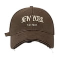 thumbnail image 1 of Ydojg Vintage Furred Ribbed Baseball Cap Street Style Couple Cap Coffee, 1 of 3