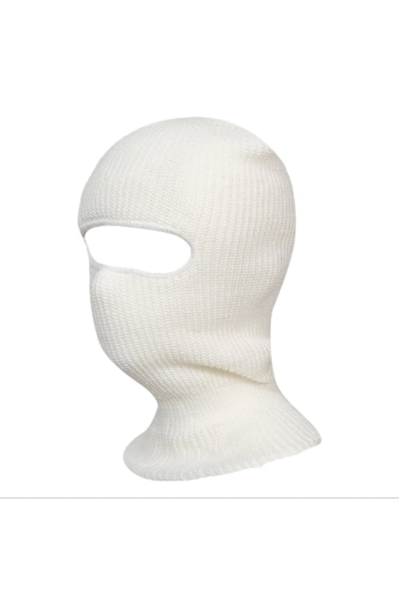 Winter Face Cover Riding Warm Hole Head Cover Outdoor Knitted Ski Bomber Hat White