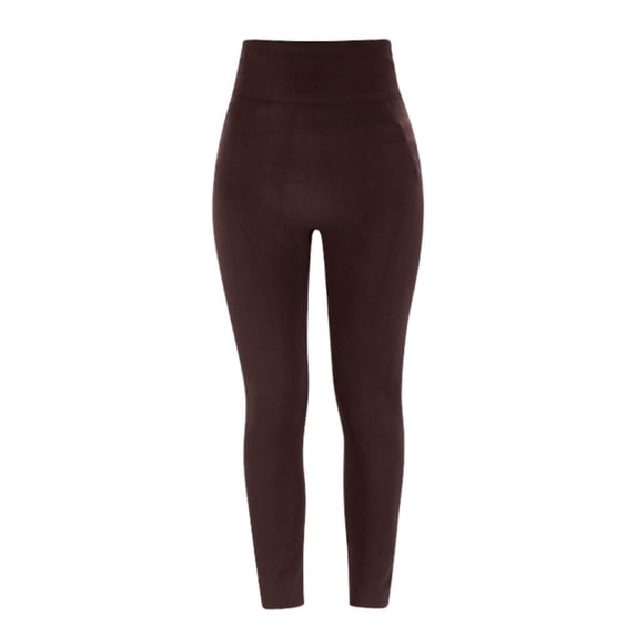 Ydojg Womens Leggings Fashion Solid Velvet Thermal Long Pants High Waist Sports Leggings Coffee