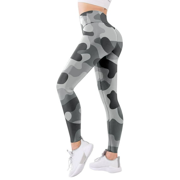 Ydojg Yoga Pants For Women Print Workout Pants Tummy Control Workout Leggings High Waist Yoga Pants L