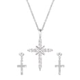 thumbnail image 1 of Ydou 14K White Gold Plated Cross Necklace and Earring Set for Women - Cubic Zirconia Faith Jewelry Sets with Cross Pendant Stud Earrings for Women Mom Birthday Aniversary Gift, 1 of 9