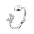 thumbnail image 1 of Ydou 925 Sterling Silver Love Heart Initial Rings for Women, Adjustable Open Stackable Initial Rings Dainty Cubic Zirconia Jewelry Gift Letter J, 1 of 8