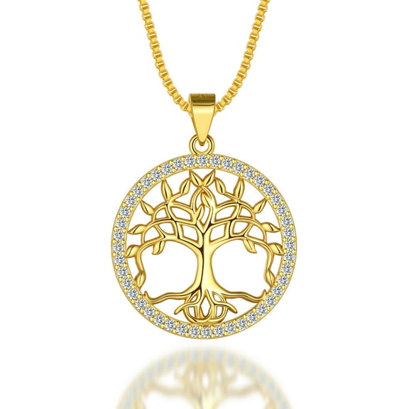 Ydou Tree of Life Necklace for Women, S925 Sterling Silver Family Tree Pendant Christmas Gifts for Mom or Grandma