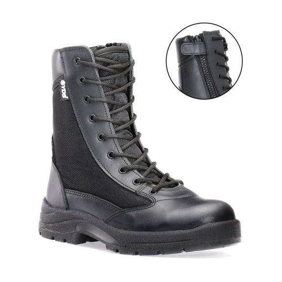 Yds ML100C Safety Military and Outdoor Zipped Black Boots