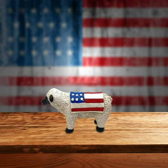 Ydsxlp on Sale Independence Day Farm Patriotic Resin Statue Decorate Your Desktop with The Rustic Farm Animals In Flags Set!