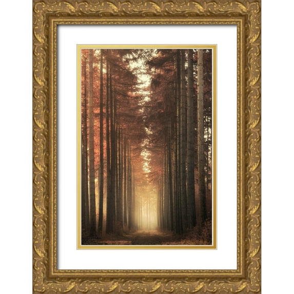 Ye 11x14 Gold Ornate Wood Framed with Double Matting Museum Art Print Titled - Light Burning