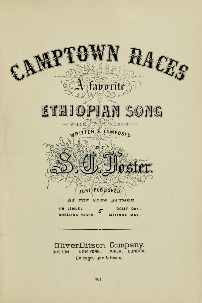 Ye Old Time Songs 1905 Camptown Races Canvas Art - Unknown (24 x 36)