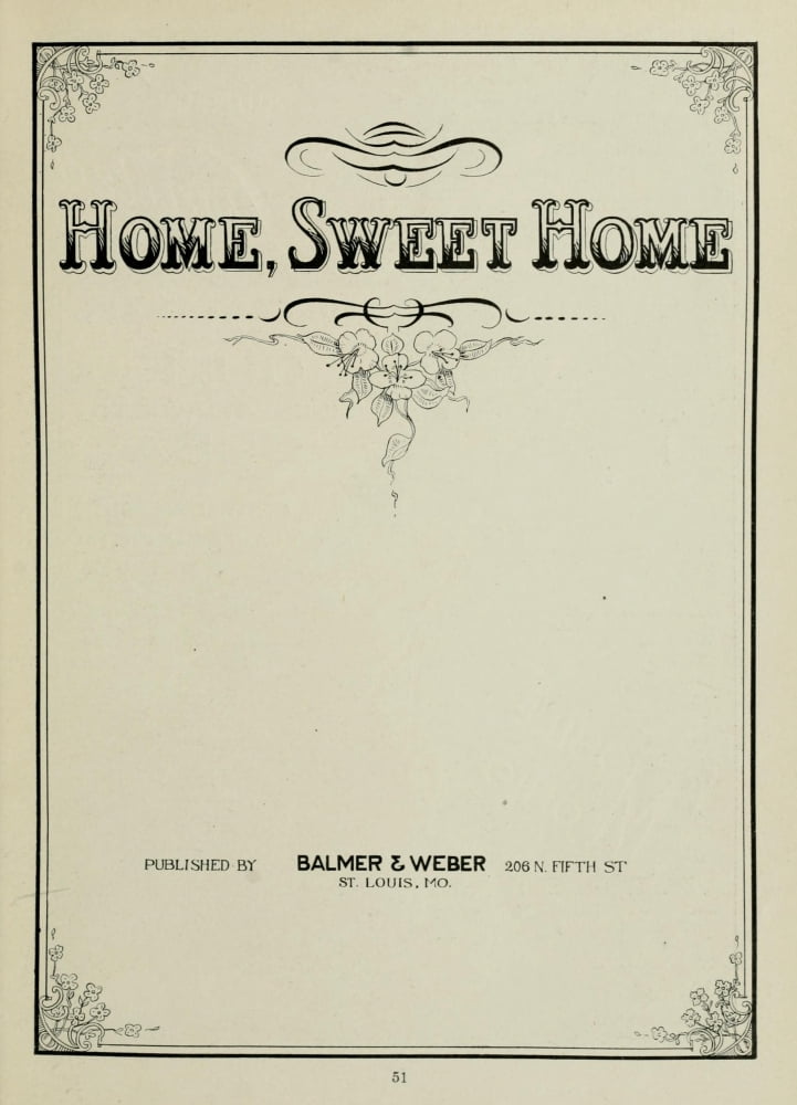 Ye Old Time Songs 1905 Home Sweet Home graphic Canvas Art - Unknown (24 x 36)
