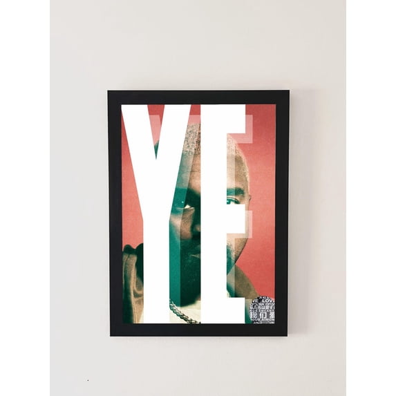 Ye Poster Music Wall Art Minimal Portrait Kanye West Modern Home Decor Living Room Bedroom Size 24x36 Unframed Poster