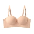 thumbnail image 1 of YeJammarp Adjustable Strap Push Up Bra Cute Smoothing Soft Padded T Shirt Bra Comfort Bralette High Support Posture Bra Breathable (M, Beige), 1 of 4