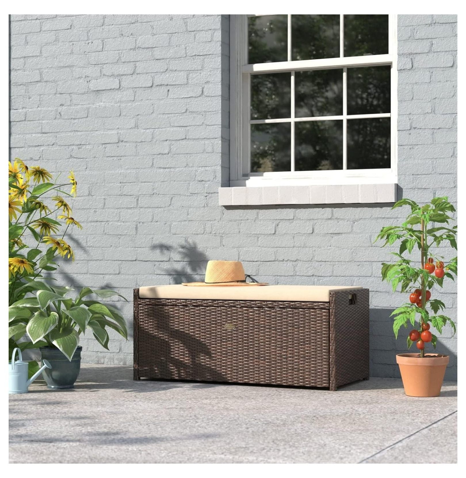 YeSayH 60 Gallon Deck Box, Outdoor Storage Box with Cushion, Large