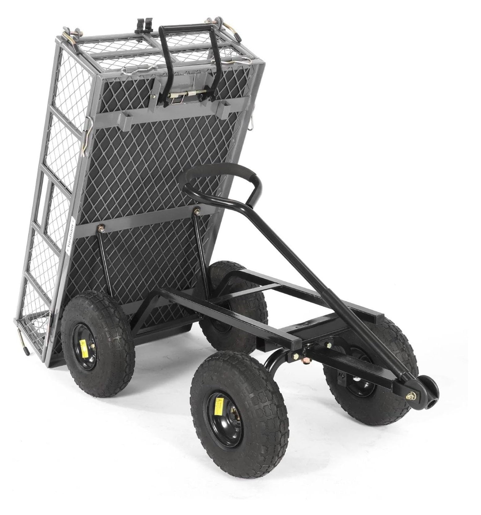 YeSayH Dump Garden Cart, 400lbs Capacity Steel Garden Wagons, Heavy