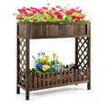 thumbnail image 2 of Rustic Wooden Whiskey Barrel Planter With Durable Medal Handles And Drainage Hole Medium 2 of 12