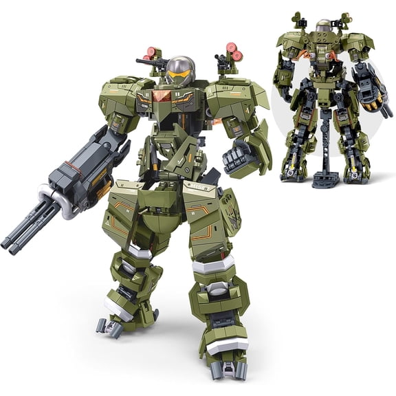 YeTribe Main Battle Mech Robot Transforming Building Blocks Set for Adults,City Warrior Justice Hero Soldier Mech Model Building Kit, Cool Creative Robots Toys Gift for Teens, 598 Pieces