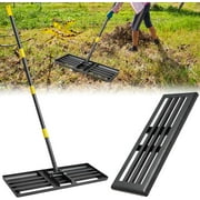 YeYeBest 27 x 10 Lawn Leveling Rake,Large Level lawn Tool, 5ft Adjustable Long Handle Level Lawn Rake for Soil Grass Golf Field
