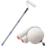 YeYeBest 48 inches House Paint Roller Extension Pole with3 Pieces Rollers Brush No Drip Grey,Stainless Steel, Mural Brush for Walls and Ceiling
