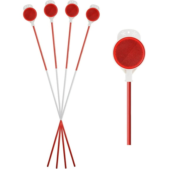 FLY HAWK Metal Driveway Markers for Parking Lot Yard Mailbox Driveway, 48 inches Double Sided Reflectors,4pcs