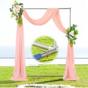 FLY HAWK Wedding Arch for Ceremony, Arch Backdrop Stand Square Arch for Outdoor, Silver, Stainless Steel, 7x6FT