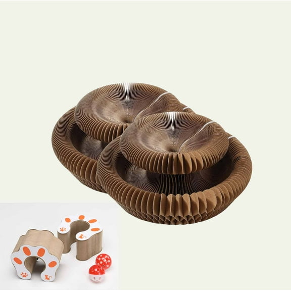 YeYeBest Accordion Cat Scratching Board, Interactive Toy for Bored Indoor Cats, Fun & Durable Cat Toys, 2 Pack