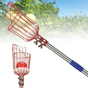 YeYeBest Fruit Picker Pole with Basket,8ft Adjustable Height Fruit Picker Tool with Stainless Steel Fruit Picking Pole for Apple Orange Mango