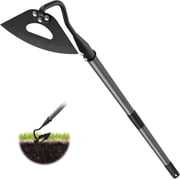 YeYeBest Garden Hoe with 25" Adjustable Long Handle, Lightweight Hollow Gardening Hoe with Heavy-Duty Blade for Digging, Weeding, Cutting & Soil Loosening