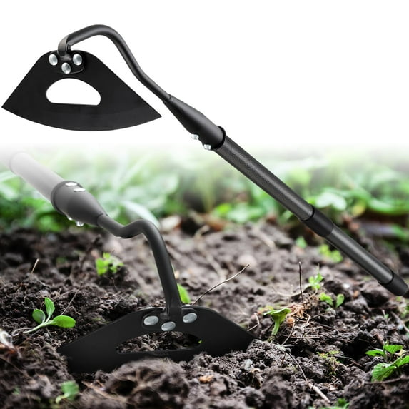 YeYeBest Hardened Hollow Hoe with Long Handle - 55'' -Heavy Duty Garden Hoes for Weeding Loosening Soil Digging Planting Ridging, Handy Hoe Garden Tool
