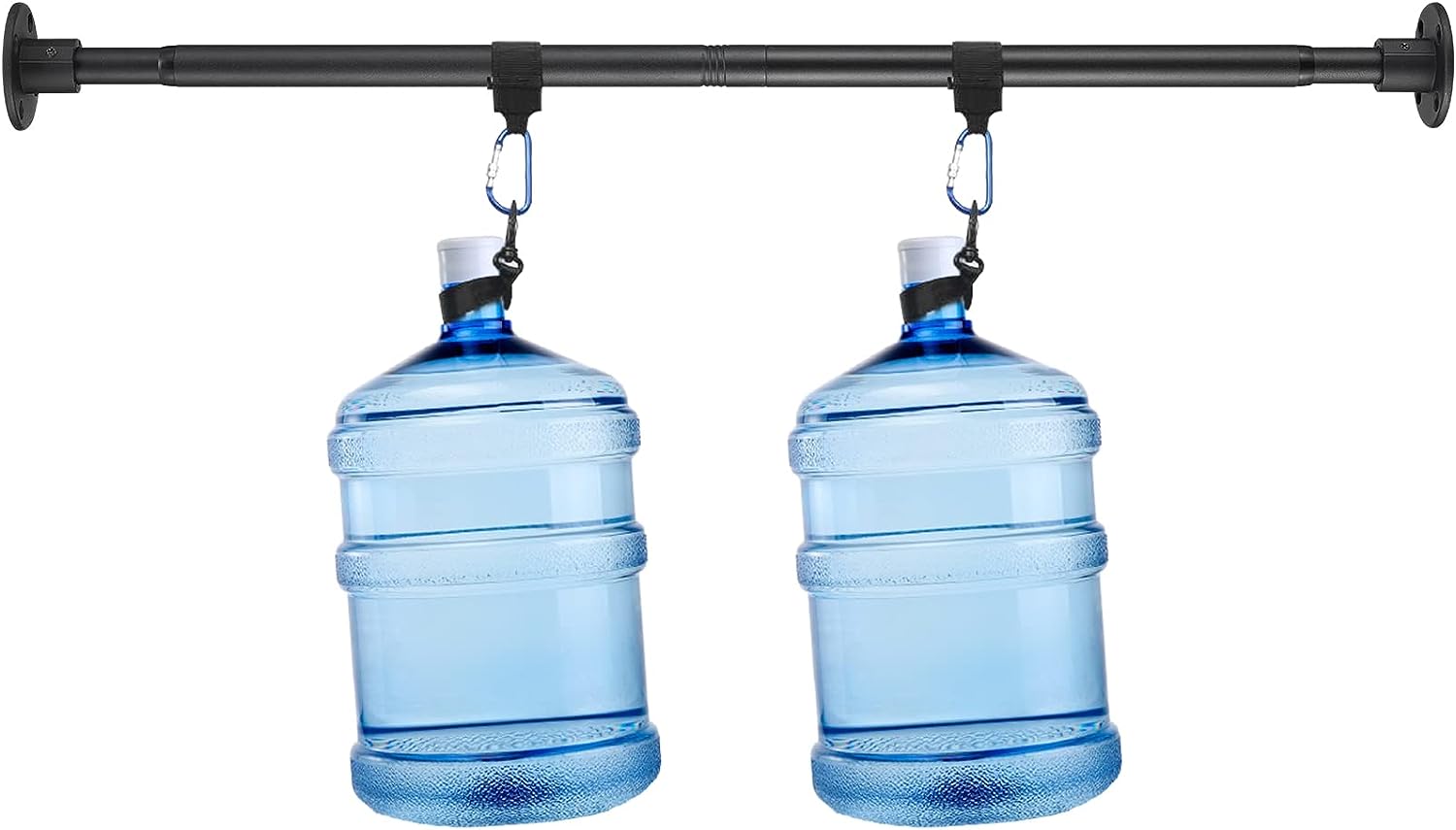 iDesign 80" to 87" Adjustable Curved Shower Curtain Rod, Black