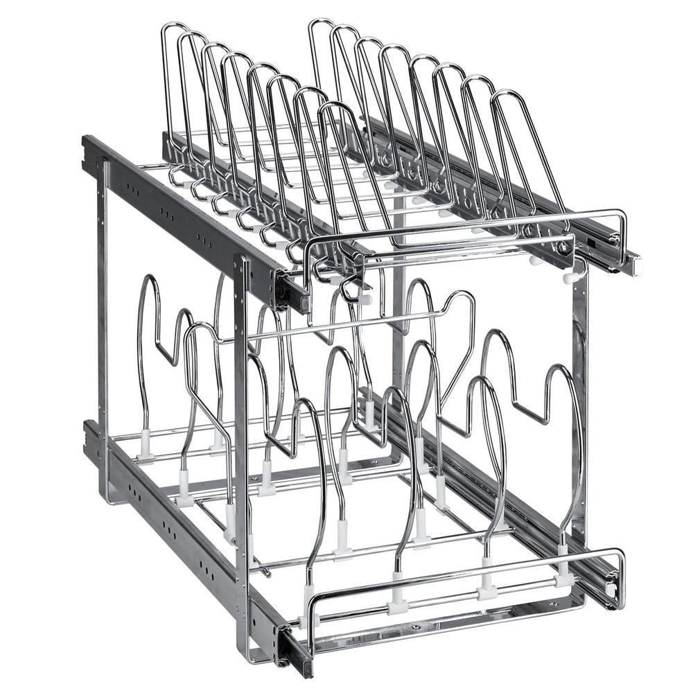YeYu Pan and Pot Rack, 2-Tier Expandable Pull Out Under Cabinet ...