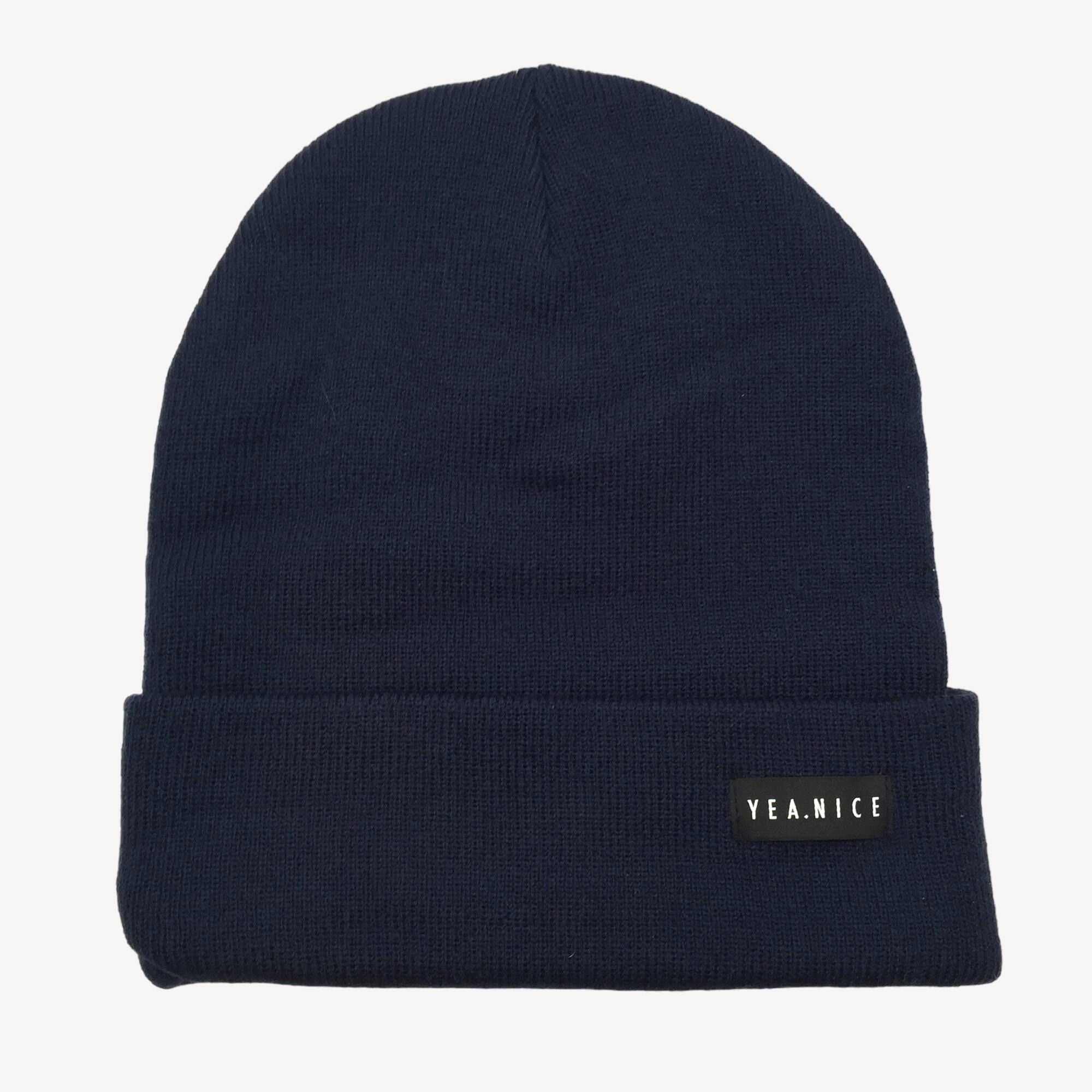 Yea.Nice Legend Knit Midnight Navy Blue Folded Beanie Winter Wear Warm Snow Ski