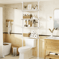 thumbnail image 1 of Yeabett 4-Tier over the Toilet Storage Shelf,bathroom Organizer Adjustable Saver Space Rack,no Drill Tension Mounted Shelves,Bathroom Cabinet Rack Above Toilet for Small Rooms,White, 1 of 8