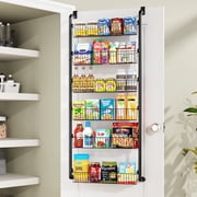 Yeabett 6-Tier Over the Door Pantry Organizer, Larger Baskets Metal Pantry Organization and Storage, Door Back Hanging Space Saver for Kitchen, Laundry, Bathroo