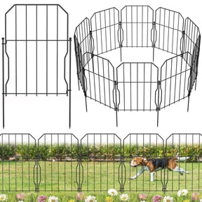 Yeabett Garden Fence,10 Pcs Rustproof Metal Fence Panels,Garden Fencing Animal Barrier,Decorative Garden Fences and Borders for Dogs, Flower Bed, Patio