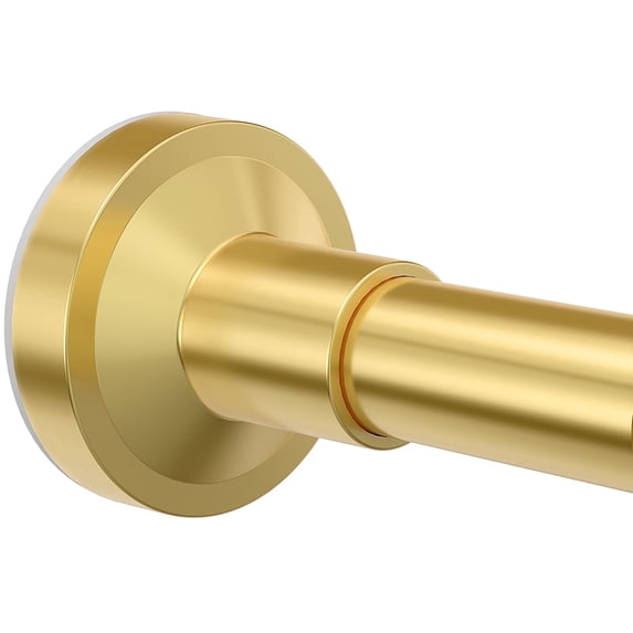 Yeabett Shower Curtain Rod 32-75 Inch,Adjustable Spring Tension Stainless Steel Telescoping No Drill Rod for Bathroom,No Slip, No Rust,Gold