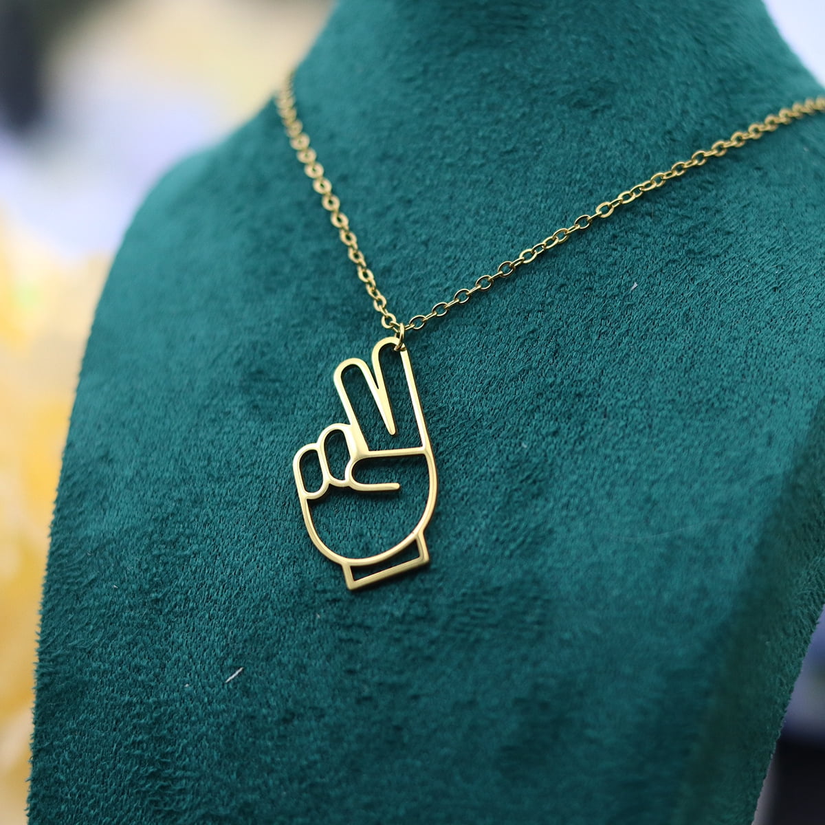 Yeah Hand Gestures Pendant Necklace Stainless Steel Sign Language Charm ...