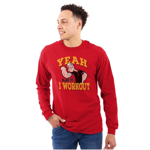 Yeah I Workout Popeye The Sailor Man Long Sleeve TShirt Men Women Brisco Brands S