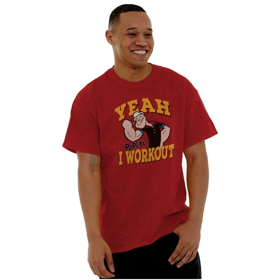 Yeah I Workout Popeye The Sailor Man Men's Graphic T Shirt Tees Brisco Brands S