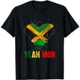 thumbnail image 1 of Yeah Mon Jamaican Flag Vacation Retro Jamaica Reggae T-Shirt, 1 of 5