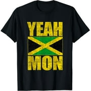 Yeah Mon Retro Jamaica Jamaican Men Womens Vacation Souvenir T-Shirt Black Large