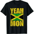 thumbnail image 1 of Yeah Mon Retro Jamaica Jamaican Men Womens Vacation Souvenir T-Shirt Black Small, 1 of 4