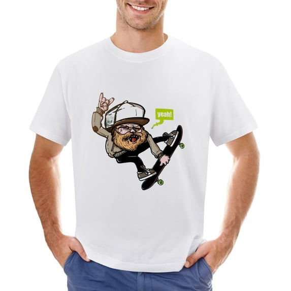 Yeah! Skate Or Die Men’s Graphic T-shirt Vintage Short Sleeve Sport Tee White S