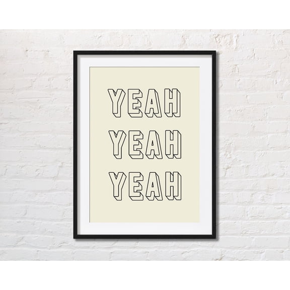 Yeah Yeah Yeah, She Loves You, The Beatles Song Lyrics, Indie Room Decor, Rock N Roll Music, Gift for music lover, Unframed Poster Size 8x12