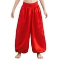 thumbnail image 1 of Yeahdor Girls Boys Arab Satin Wide-Leg Bloomers Harem Trousers Kids Belly Dance Pants Party Wear Red 12, 1 of 7