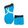 thumbnail image 1 of Yeahdor Girls Metallic Gymnastics Leotard Ballet Dance Unitard with Booty Shorts Set,Sizes 6-16, 1 of 5